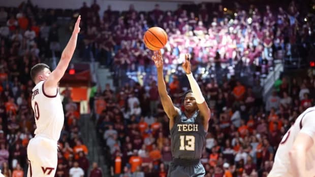 Georgia Tech guard Miles Kelly vs Virginia Tech